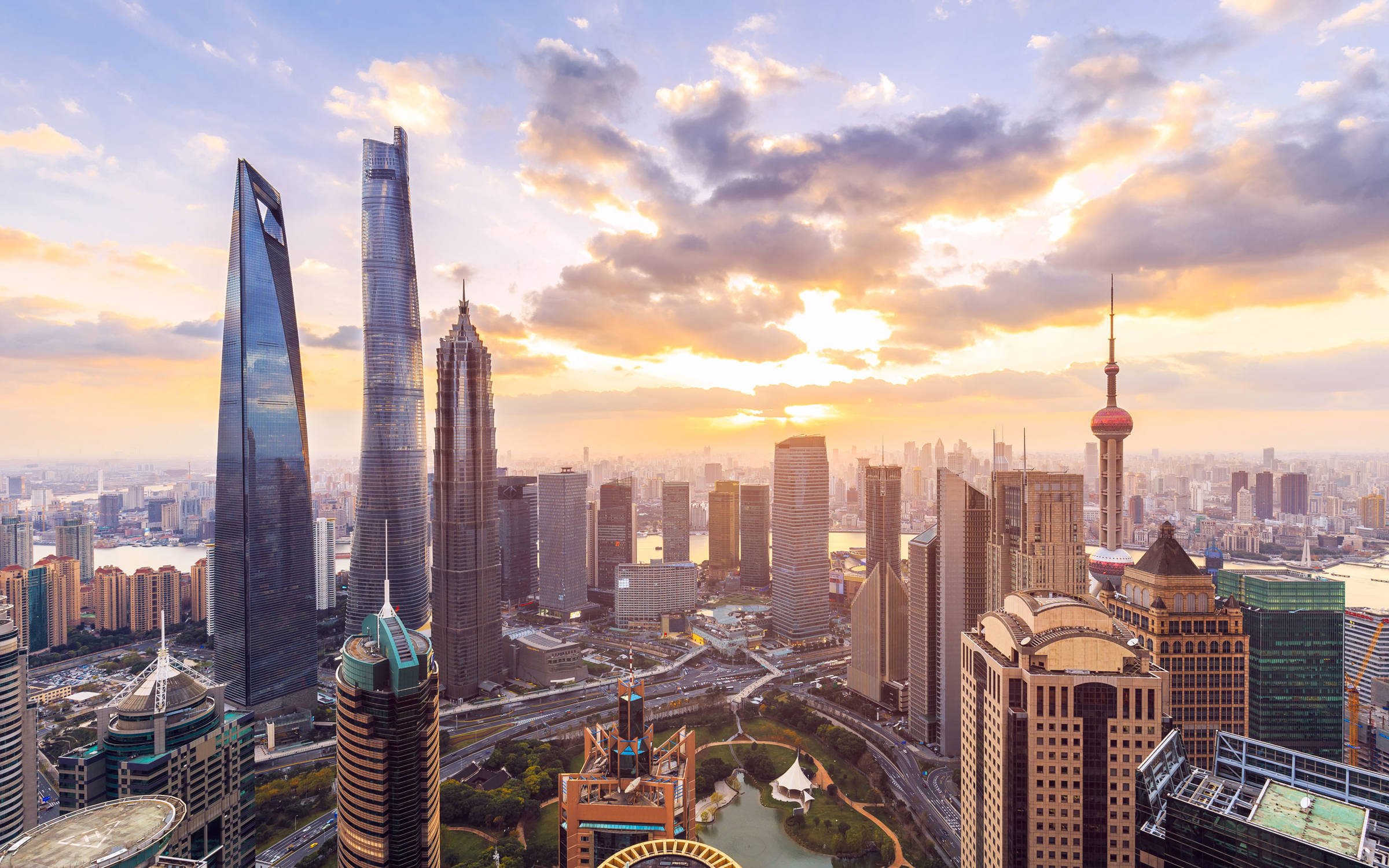 Skyscrapers seen from above