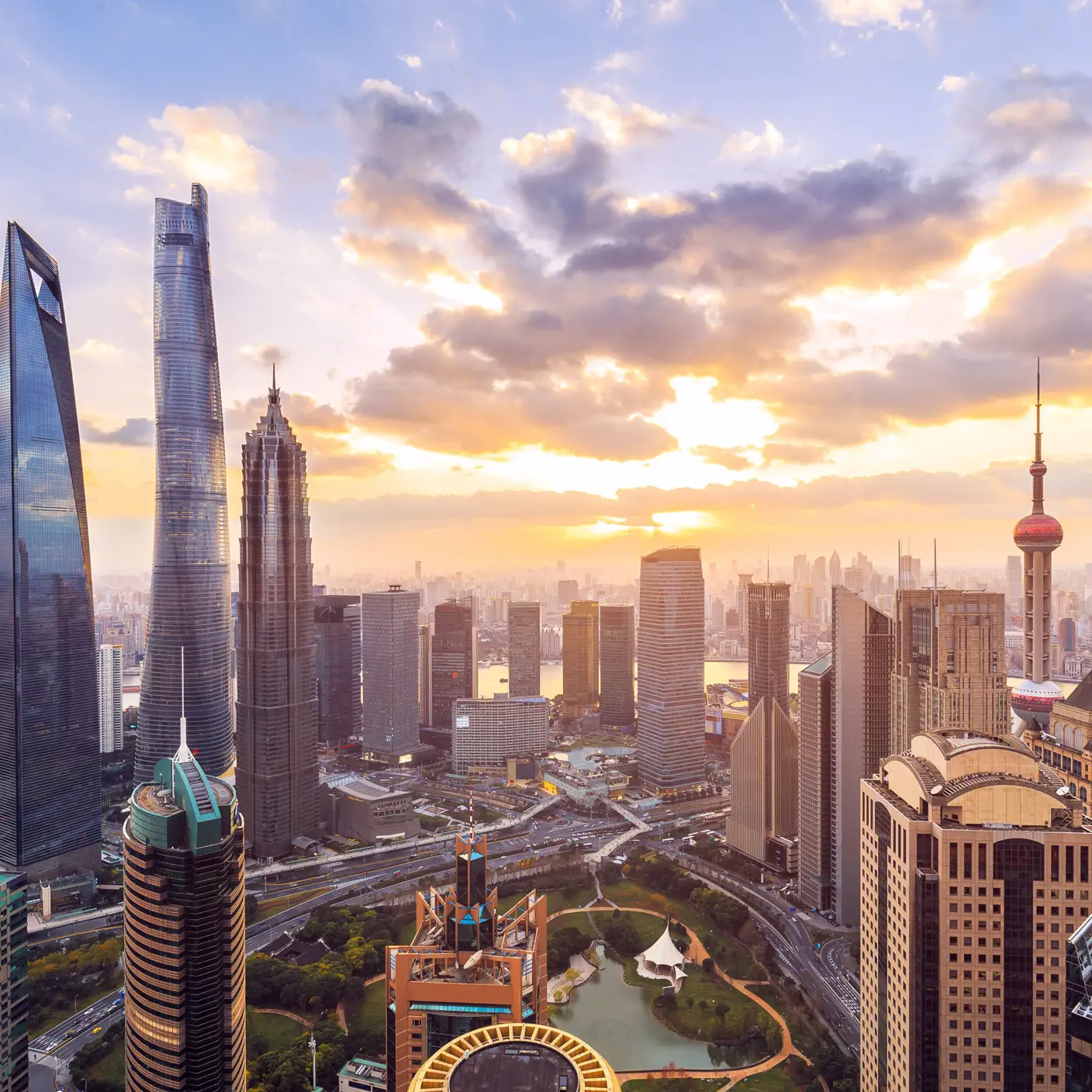 Skyscrapers seen from above 