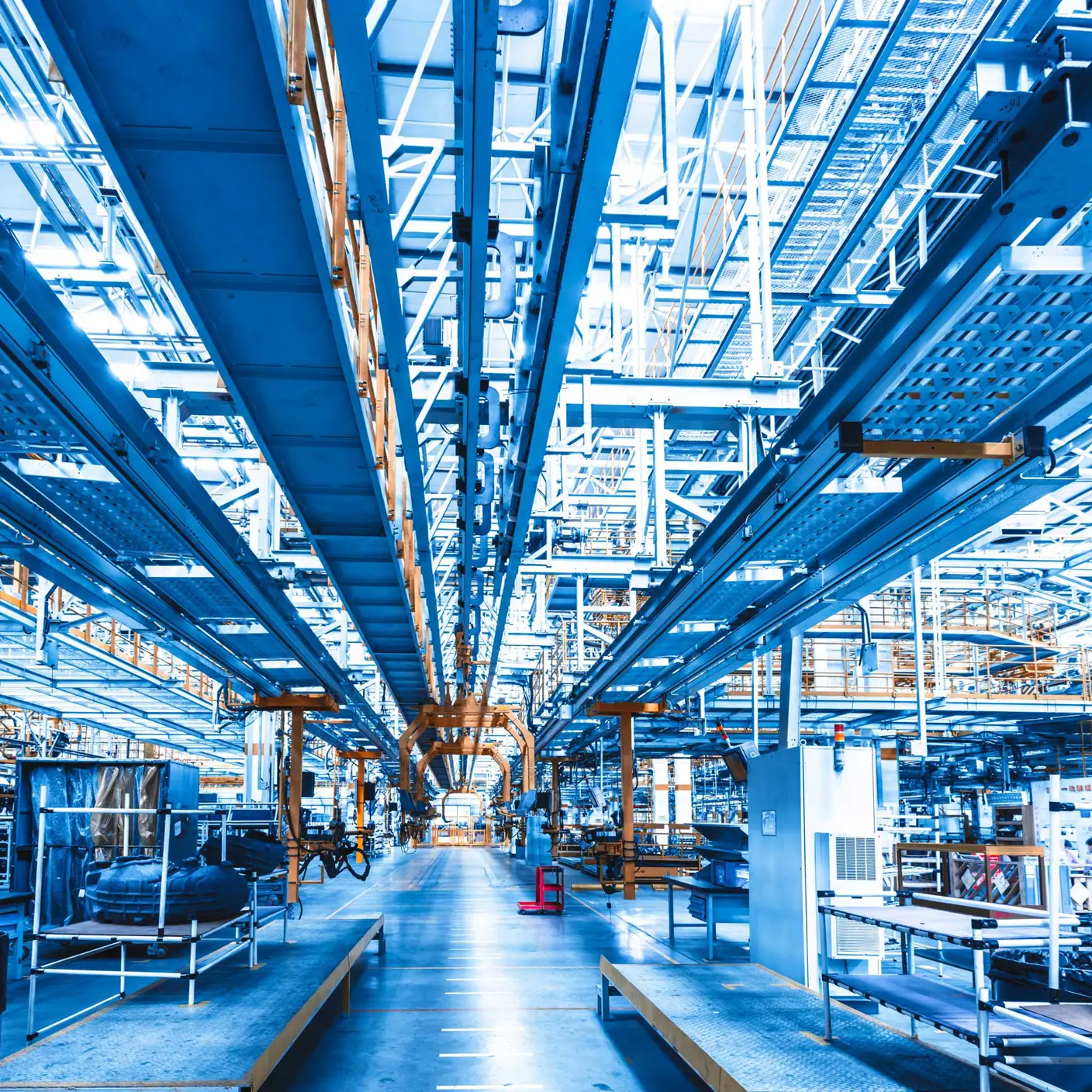 The inside of a factory 